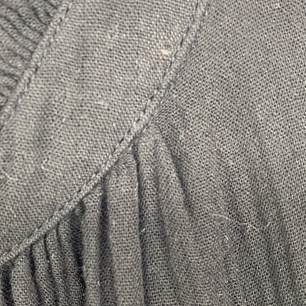 GAP Dress XS Crinkle Gauze Mini Tiered Ruffle Button Front Puff Sleeve Black NEW - Picture 9 of 16
